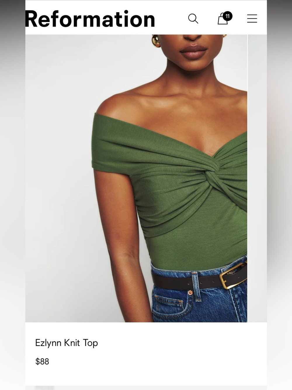 Reformation Ezlynn Knit Top